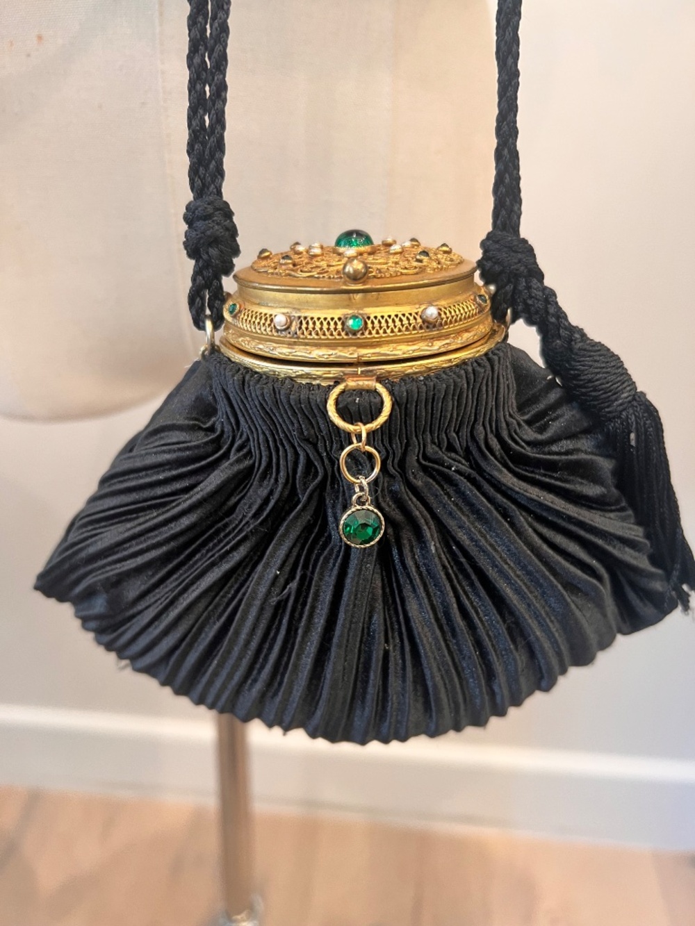 Rare Revival Ruched evening bag with secret compartment